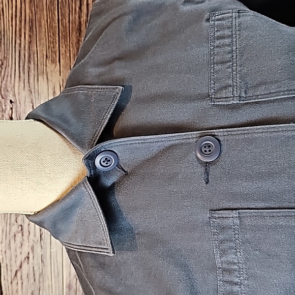 NEW VINTAGE L.L.BEAN BLUE LONG SLEEVE BUTTON-UP CROPPED JACKET - Picture 11 of 16